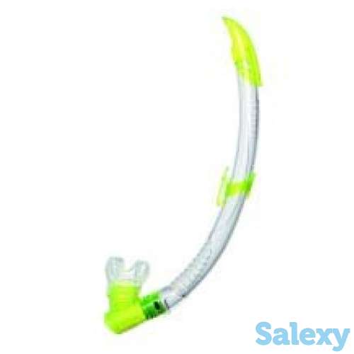 Трубка для дайвинга technisub airflex lx с клапаном clear/yellow (прозрачный силикон), фотография 1