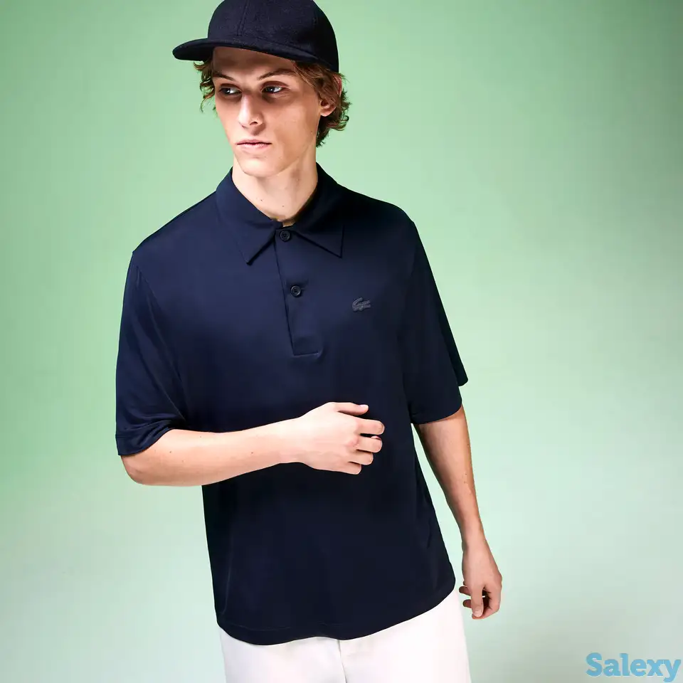 Мужское поло lacoste regular fit с ландшафтным лого, фотография 1