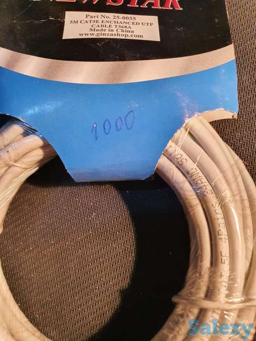 LAN Кабель UTP, CAT 5e 4Pairs 24 AWG шнур, провод усиленный 5 метров, фотография 2