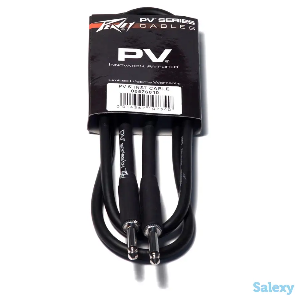 Инструментальный кабель jack-jack 1,5 м peavey pv 5' inst. cable, фотография 1
