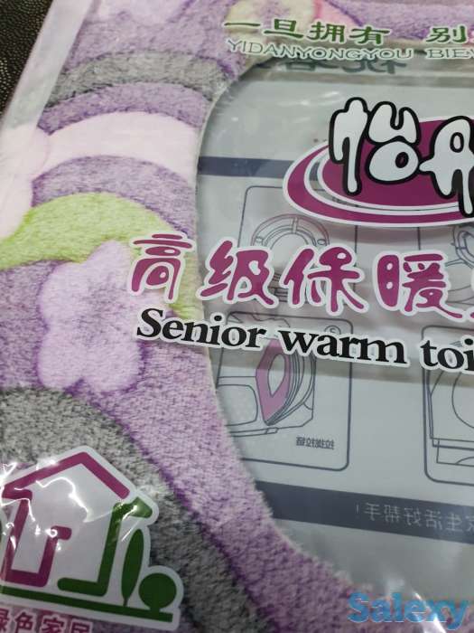 Чехол на сиденье унитаза сидушка подушка для унитаза и туалет сиреневый, фотография 2