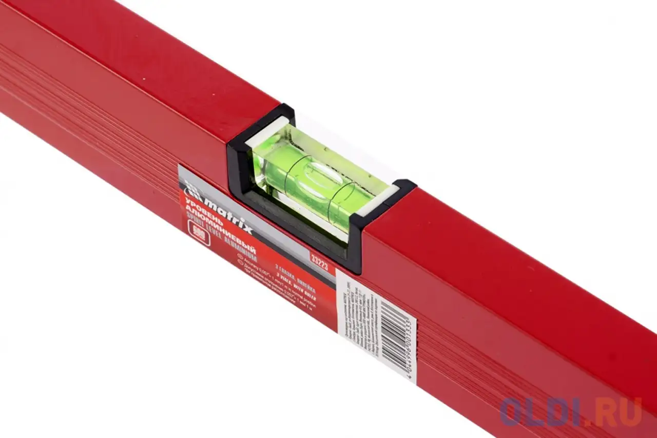 Уровень алюминиевый, 1200 мм, фрезерованный, 3 глазка, 2 эргономичные ручки// matrix, фотография 1