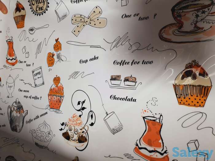 Красивая Гелевая плотная клеенка скатерть дастархан, нежные цветы, фотография 9