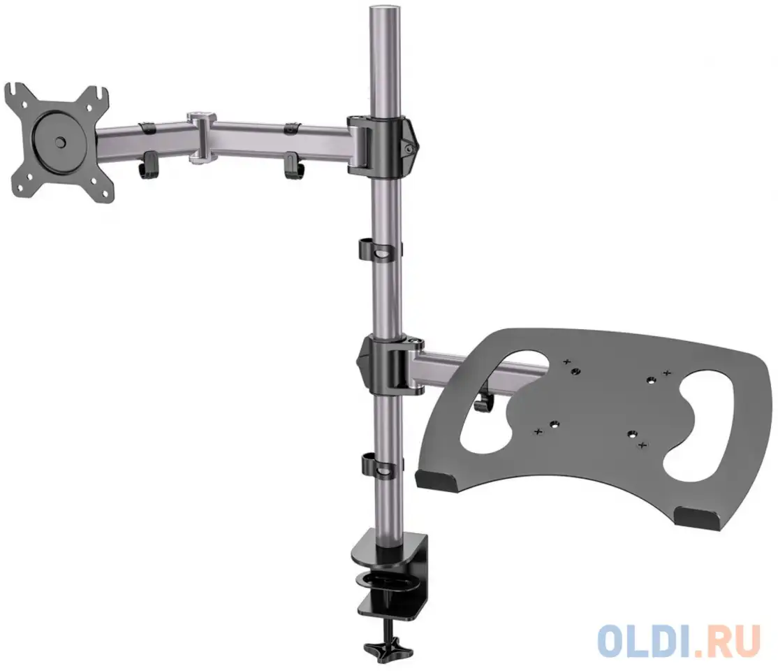 Кронштейн для монитора/ноутбука cactus cs-vm-lh07-al серебряный 13