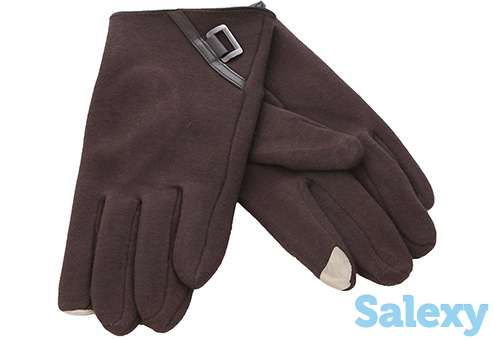 Перчатки icasemore для емкостных дисплеев кашемировые с декором. коричневый, фотография 2