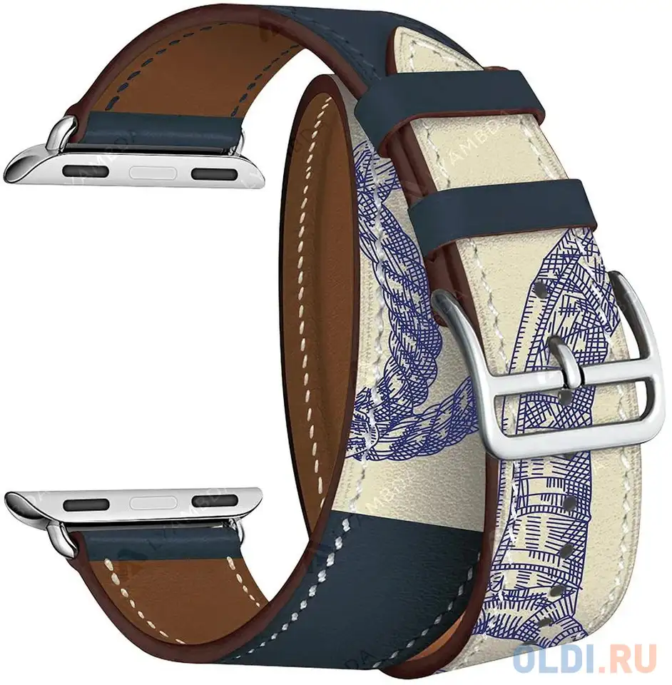 Ремешок lyambda meridiana lwa-01-40-blp 40mm синий бежевый, фотография 1