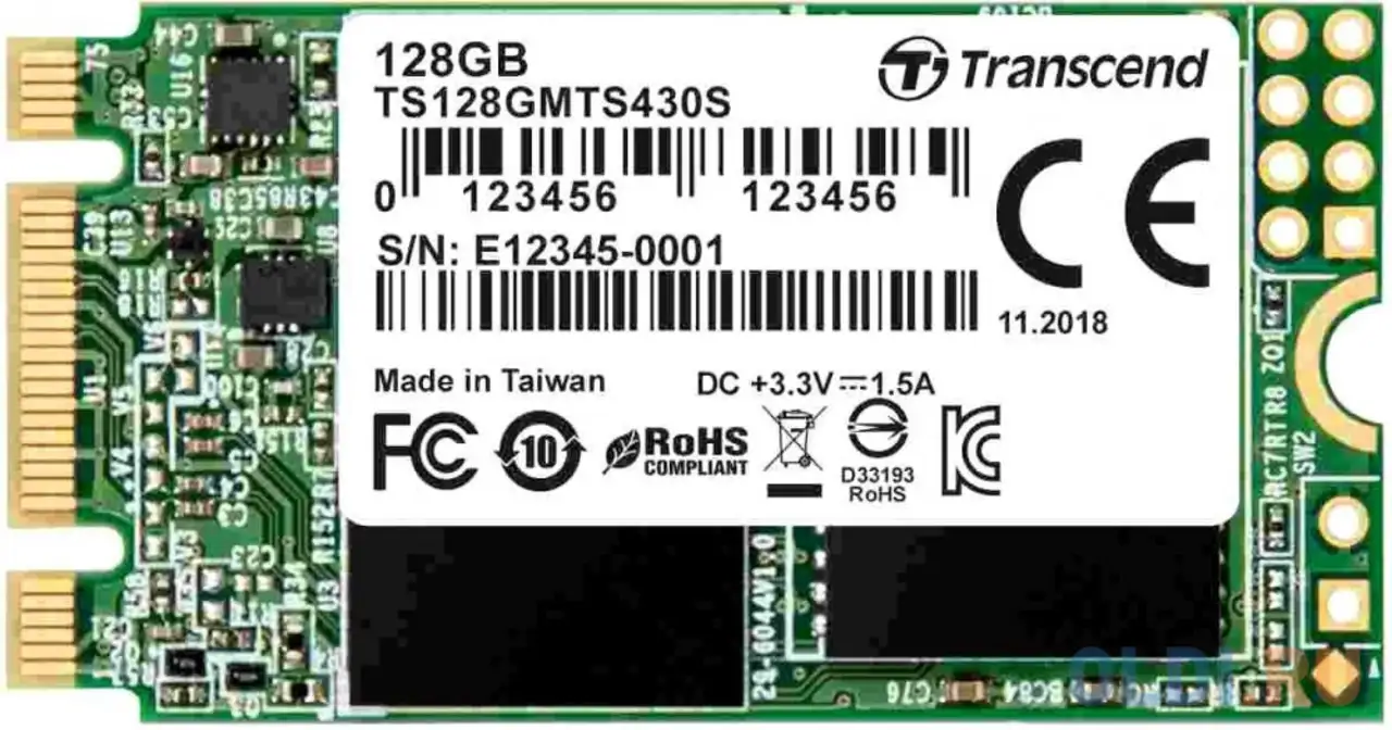 Ssd накопитель transcend mts430 128 gb sata-iii, фотография 1