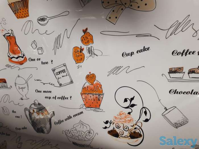 Гелевая плотная клеенка скатерть дастархан, дикие гранаты и цветы, фотография 8