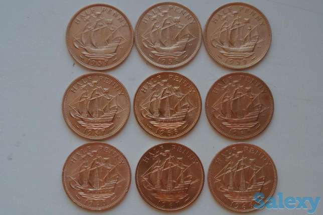 Продам бронзовые монеты Англии, фотография 1