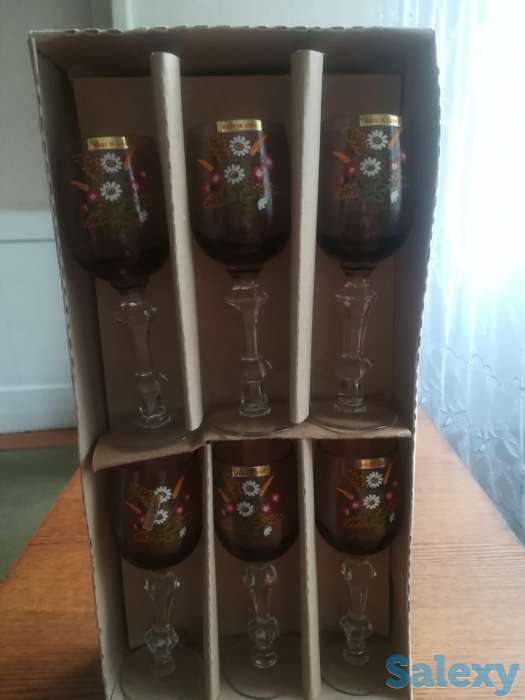 Фужеры чешское стекло, фотография 1