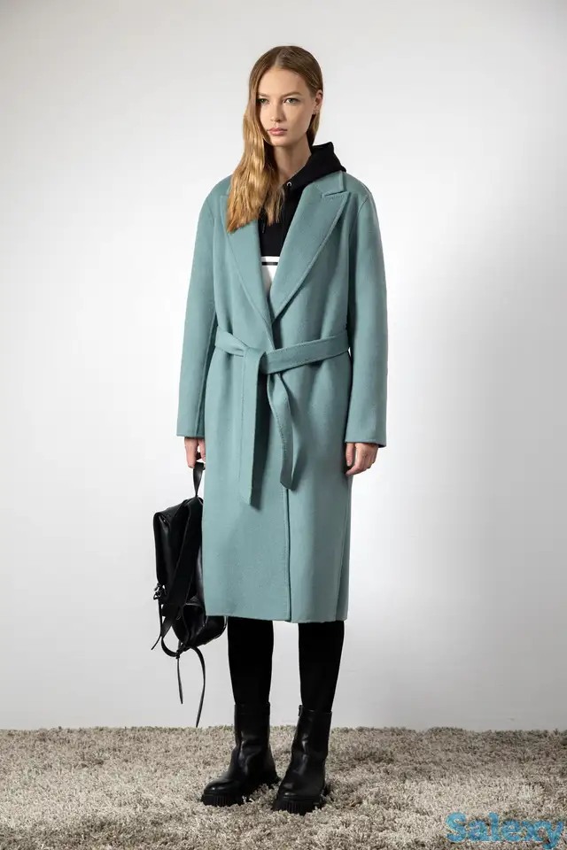 Пальто прямого силуэта с поясом vassa&co, фотография 2