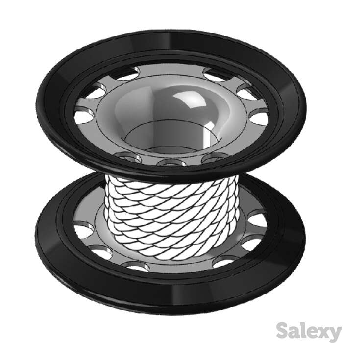 Шпуля-катушка стальная с покрытием, линем и карабином, mares xr - 60метров, фотография 1