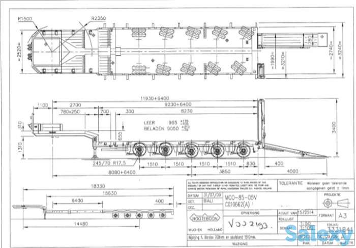 Продам трал тяжеловоз низкорамник Nooteboom Faymonville 5 осей на гидравлике, фотография 9