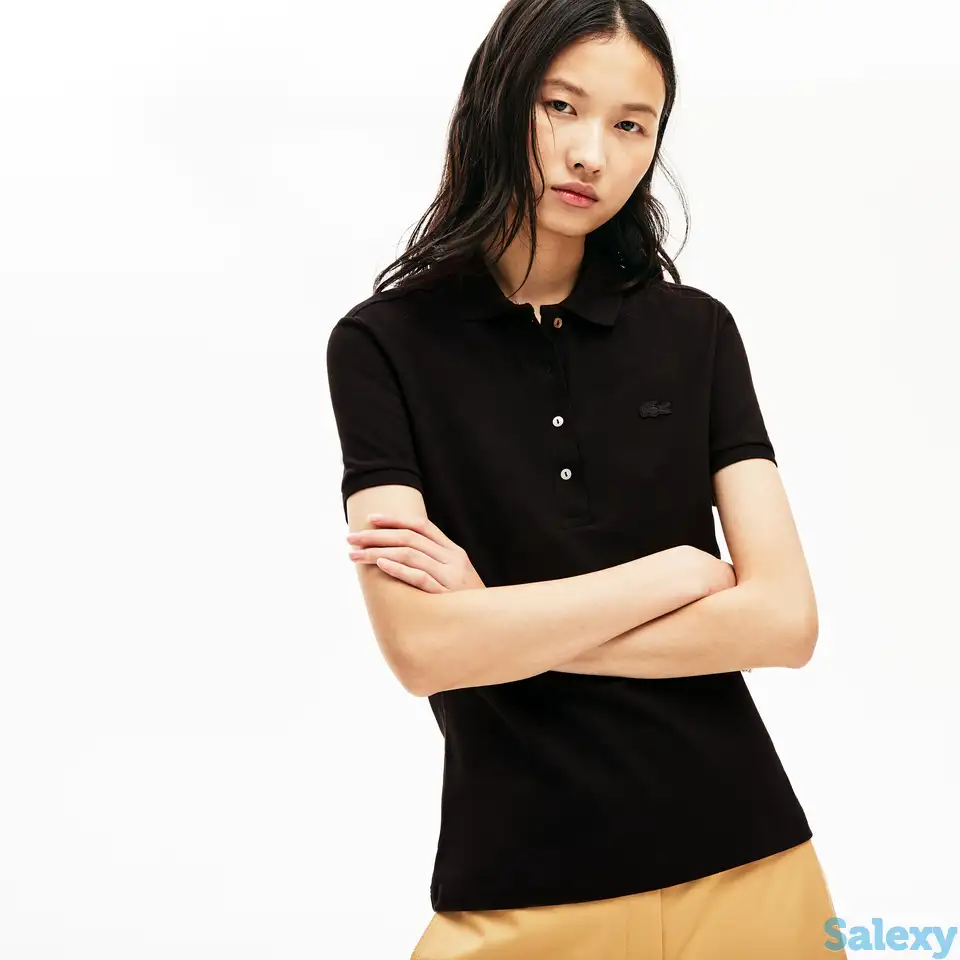 Женское поло lacoste slim fit из эластичного хлопка, фотография 1