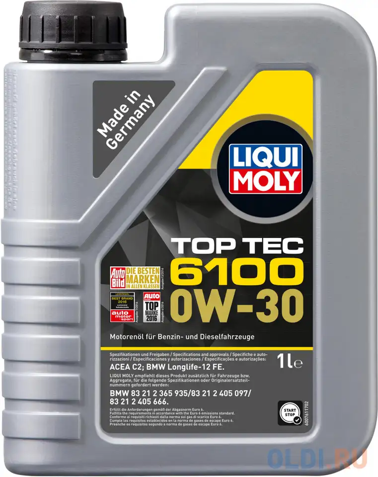 Нс-синтетическое моторное масло liquimoly top tec 6100 0w30 1 л 20777, фотография 1