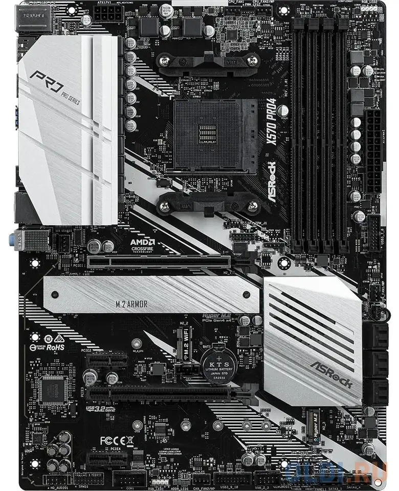 Материнская плата asrock x570 pro4 socket am4 amd x570 4xddr4 2xpci-e, фотография 1