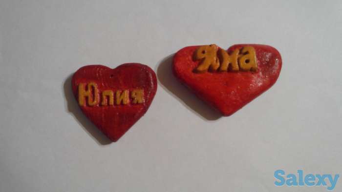 Сердечки (Сердца) с именами. На заказ. Из дерева. Ручная работа., фотография 2