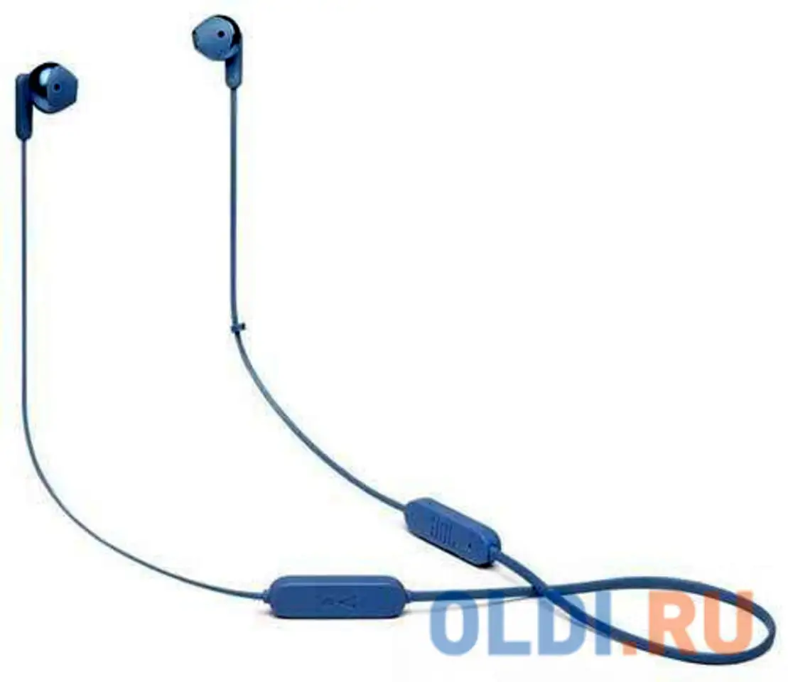 Гарнитура вкладыши jbl t215btc синий беспроводные bluetooth шейный обод (jblt215btblu), фотография 1