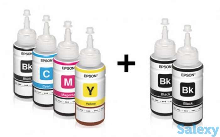 Оригинальные чернила для epson l386 (70мл, 3 цветных + 3 черных), фотография 1