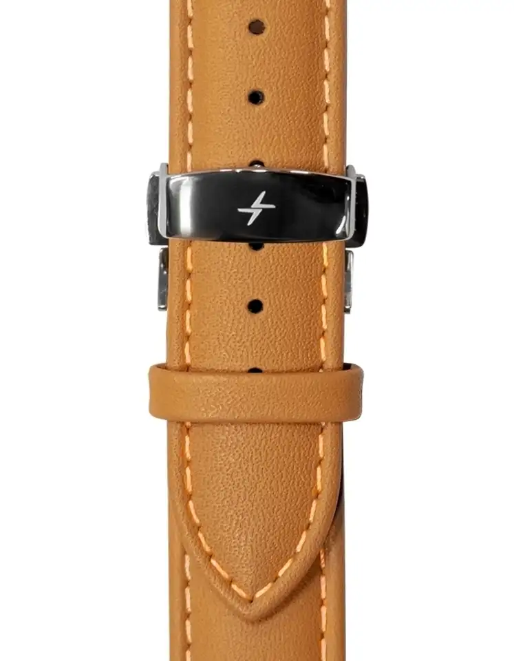 Натуральная кожа, застёжка бабочка стального цвета, фотография 2