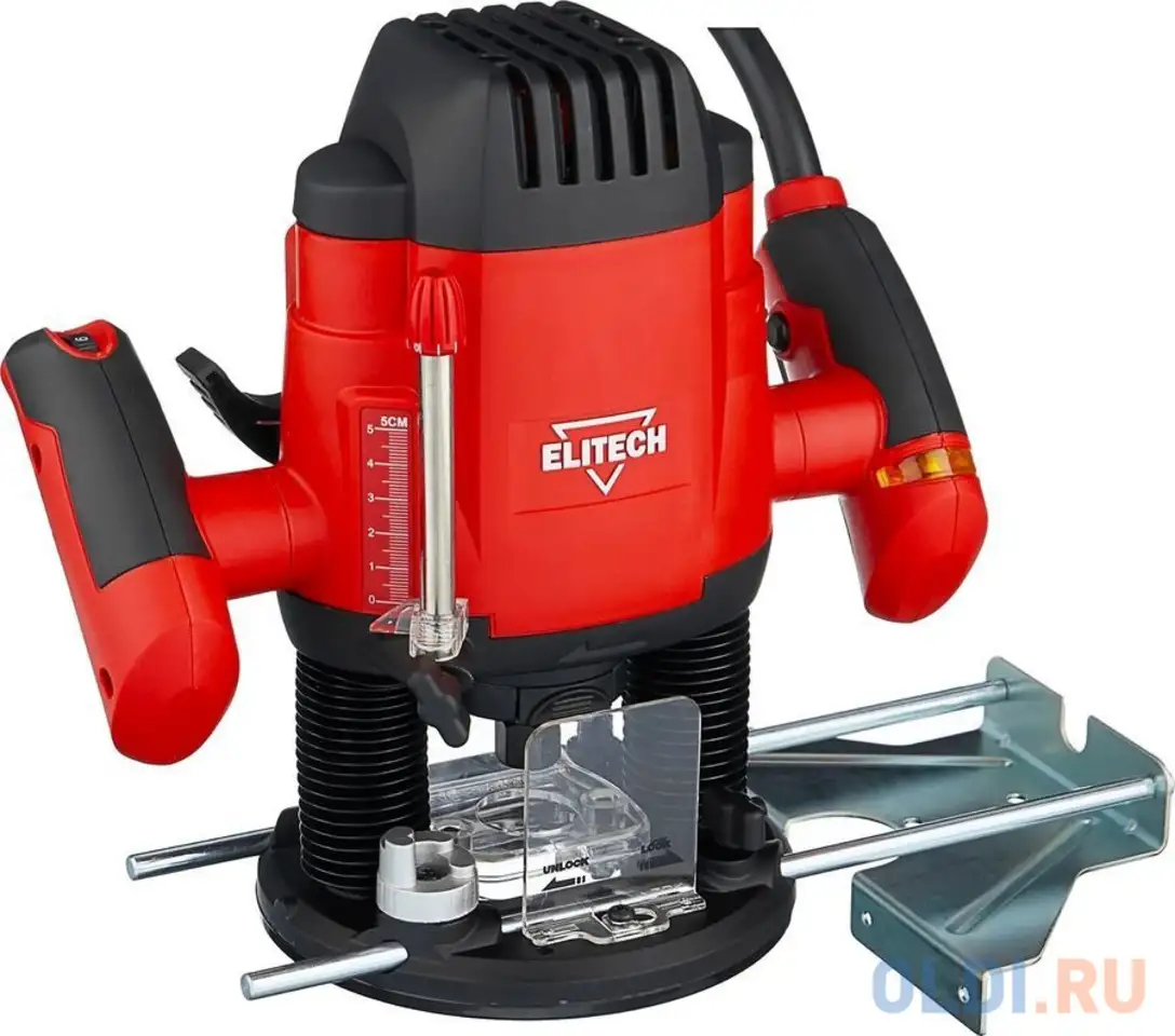 Фрезер elitech ф 1355э  1300вт. 11000-23000об\\м. ход-55мм. цанга-8мм. 3.7кг. кор., фотография 1