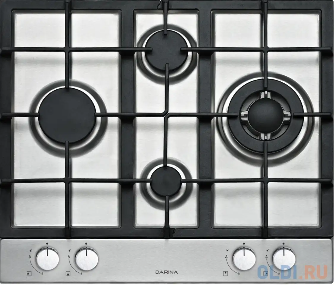 Варочная панель газовая дарина 3т м303 х серебристый, фотография 1