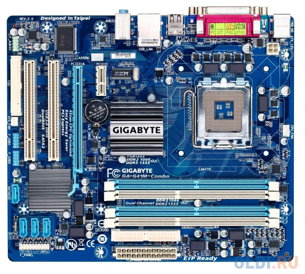 Материнская плата gigabyte ga-g41m-combo-gq socket 775 g41 2xddr2 2xddr3 1xpci-e 16x, фотография 1