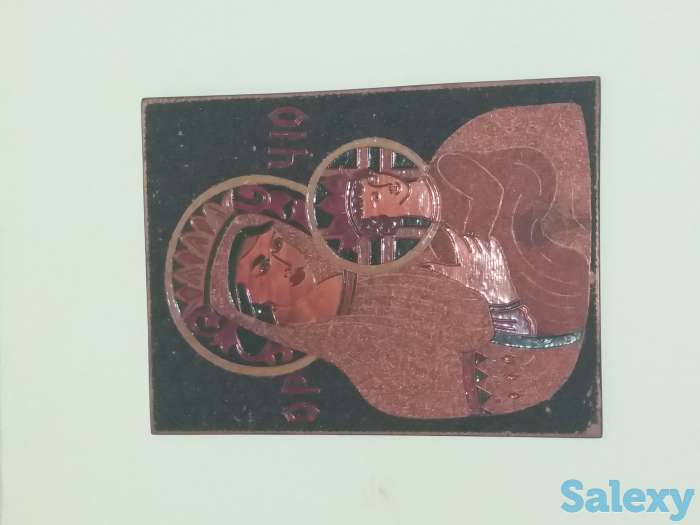 Икона ручной работы покрытая медной крошкой, фотография 1