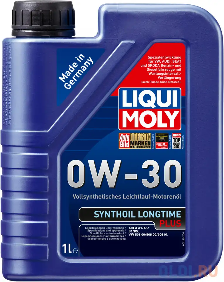 Cинтетическое моторное масло liquimoly synthoil longtime plus 0w30 1 л 1150, фотография 1