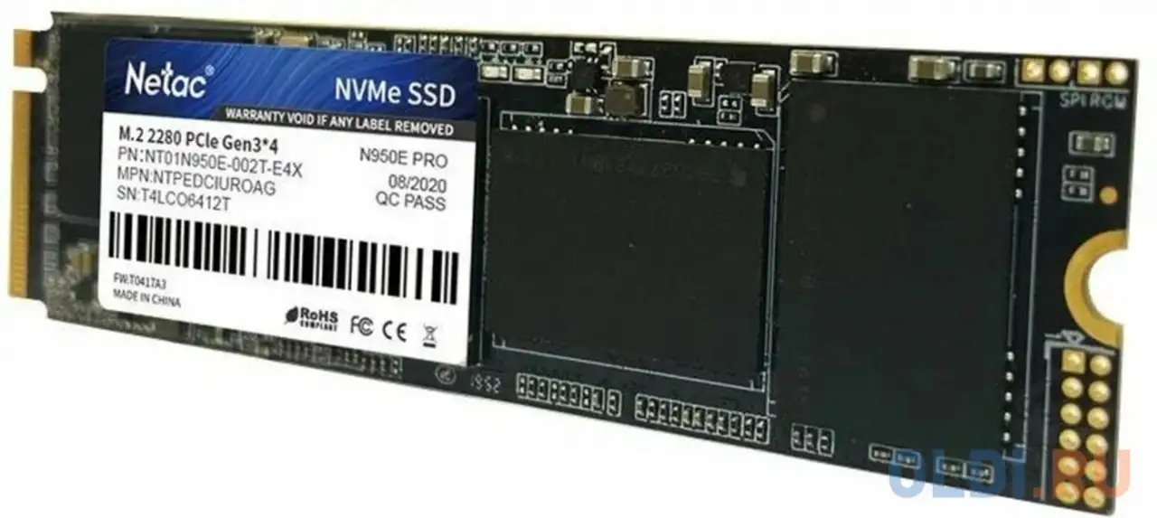 Ssd накопитель netac n950e pro 2 tb pci-e 3.0 x4, фотография 1