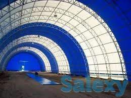 Быстровозводимые ангарыдля хранения зерна, напольные зерносклады., фотография 4