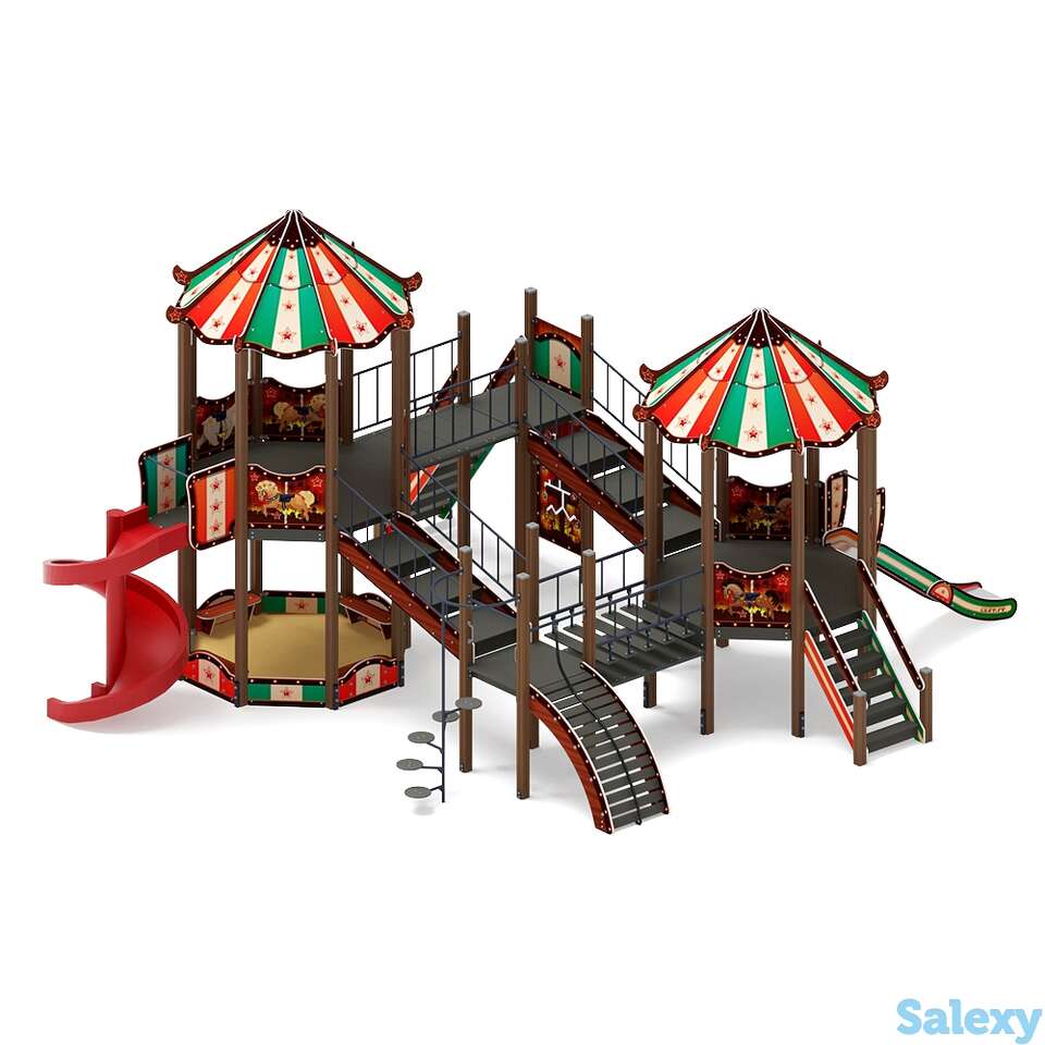 Детский игровой комплекс «карнавал (шапито) дик 2.22.04-01 h=1200 h=2000 винтовой скат, фотография 1