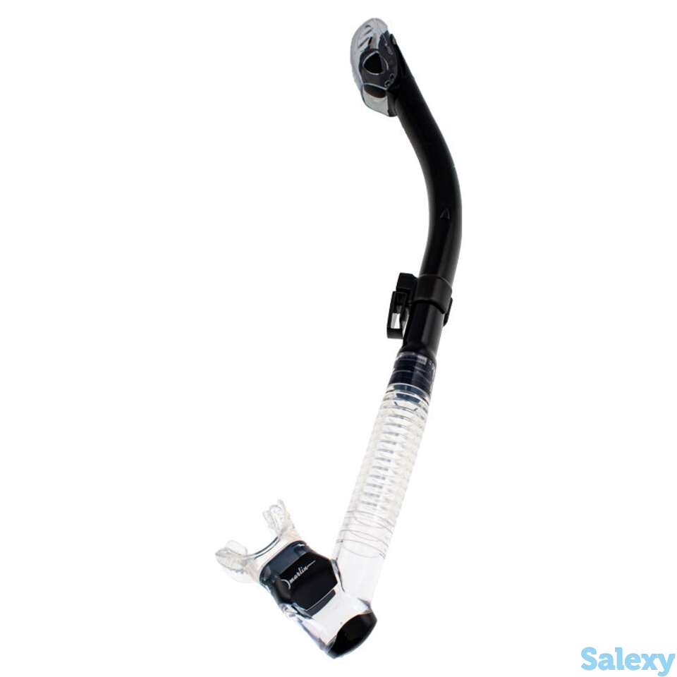 Трубка marlin dry lux (прямая гофра) clear/black, фотография 1