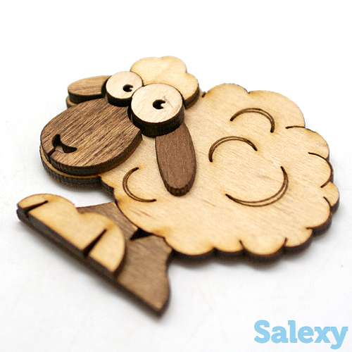 Деревянные магниты. Гравировка и резка на фанере, возможно нанести любой логотип., фотография 1