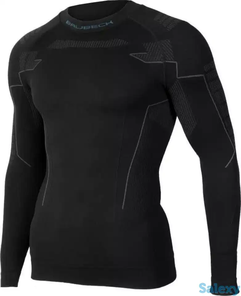 Термокофта brubeck men thermo nilit heat black, фотография 13
