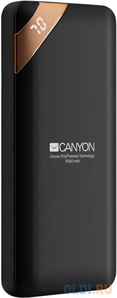 Зарядное устройство canyon cne-cpbp10b 10000mah li-pol, in 5v/2a, out 5v/2.1a(max), smart, фотография 1