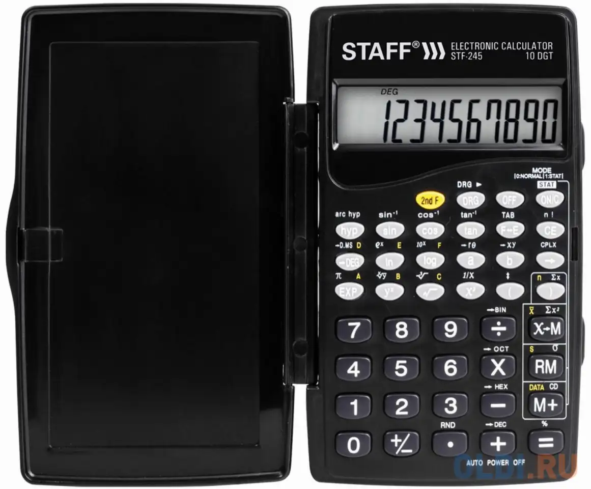 Калькулятор инженерный staff stf-245 10-разрядный черный 250194, фотография 1