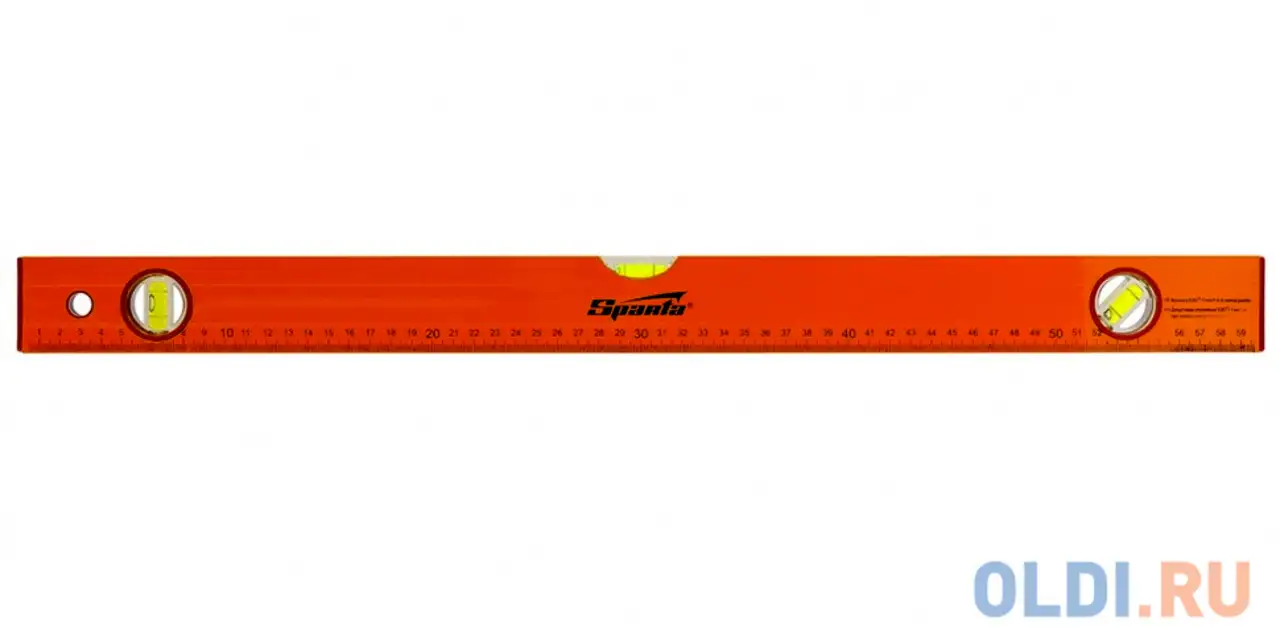 Уровень алюминиевый, 2000 мм, 3 глазка, желтый, линейка// sparta, фотография 1