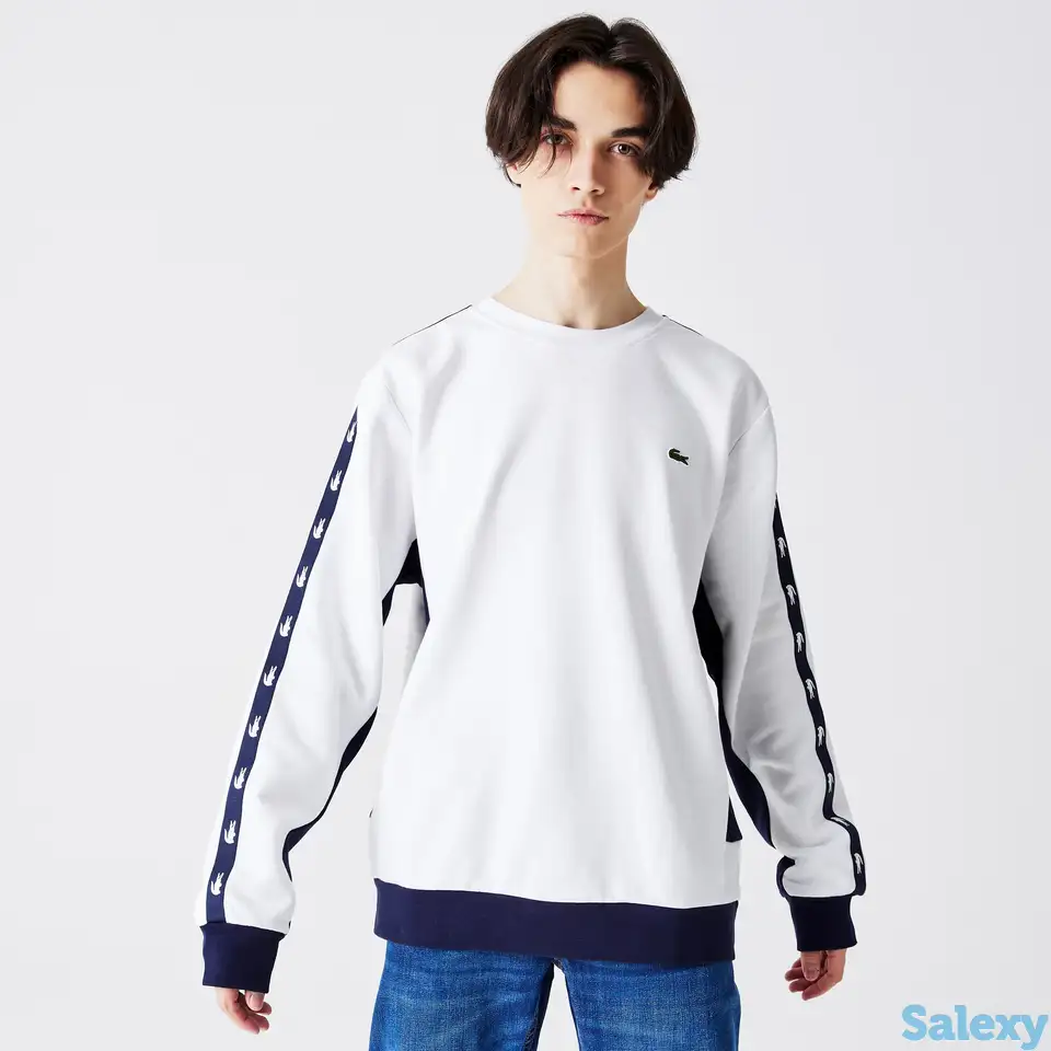 Мужская флисовая толстовка lacoste с круглым вырезом, фотография 1