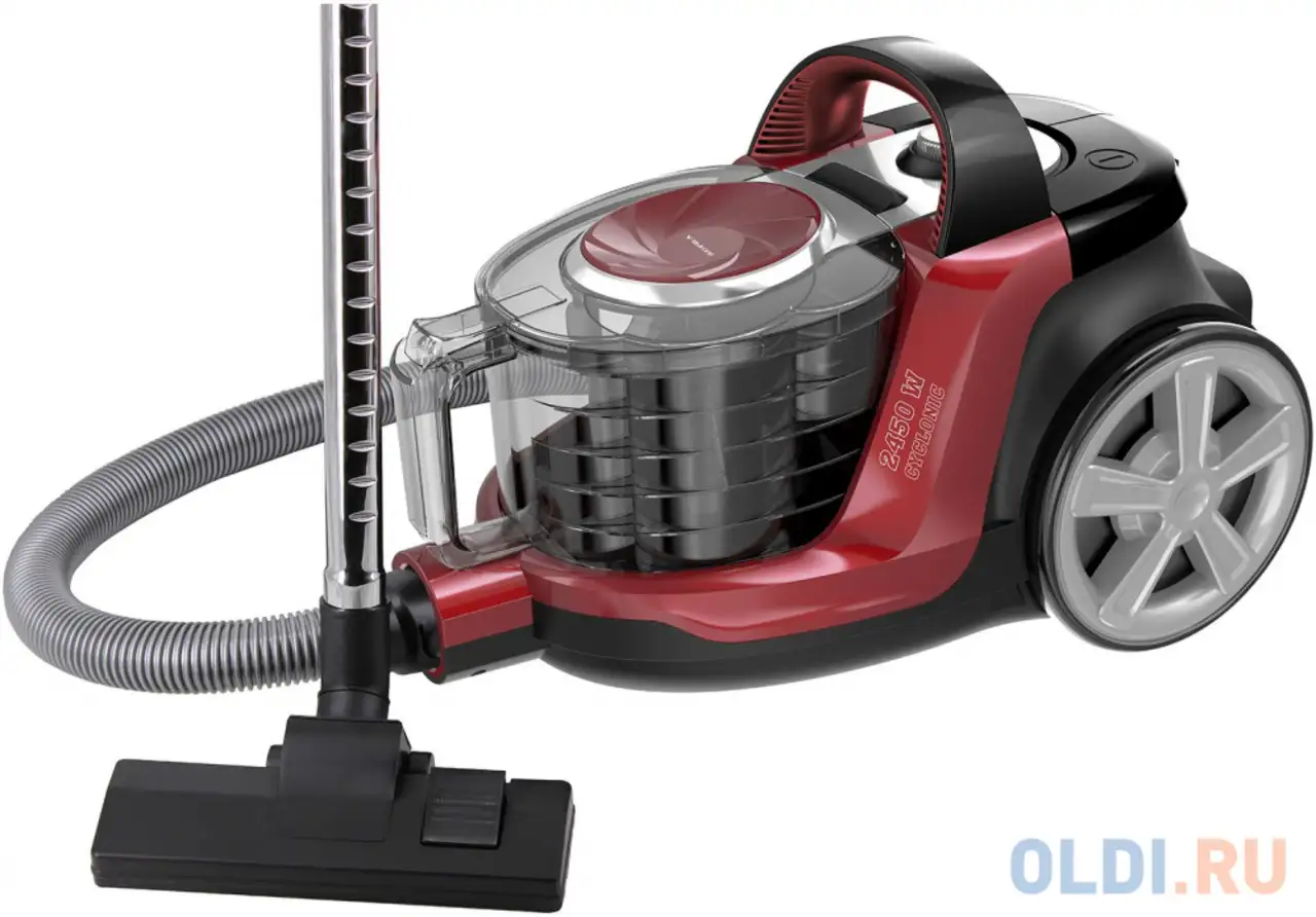 Пылесос supra vcs-2460 сухая уборка красный/черный, фотография 1