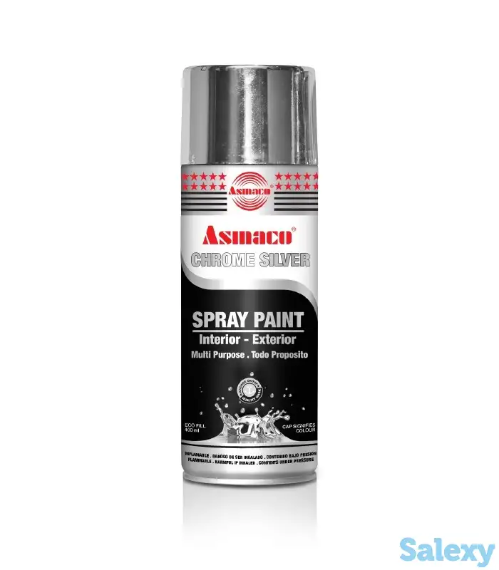 Аэрозольная краска Хромированное серебро Asmaco, фотография 1