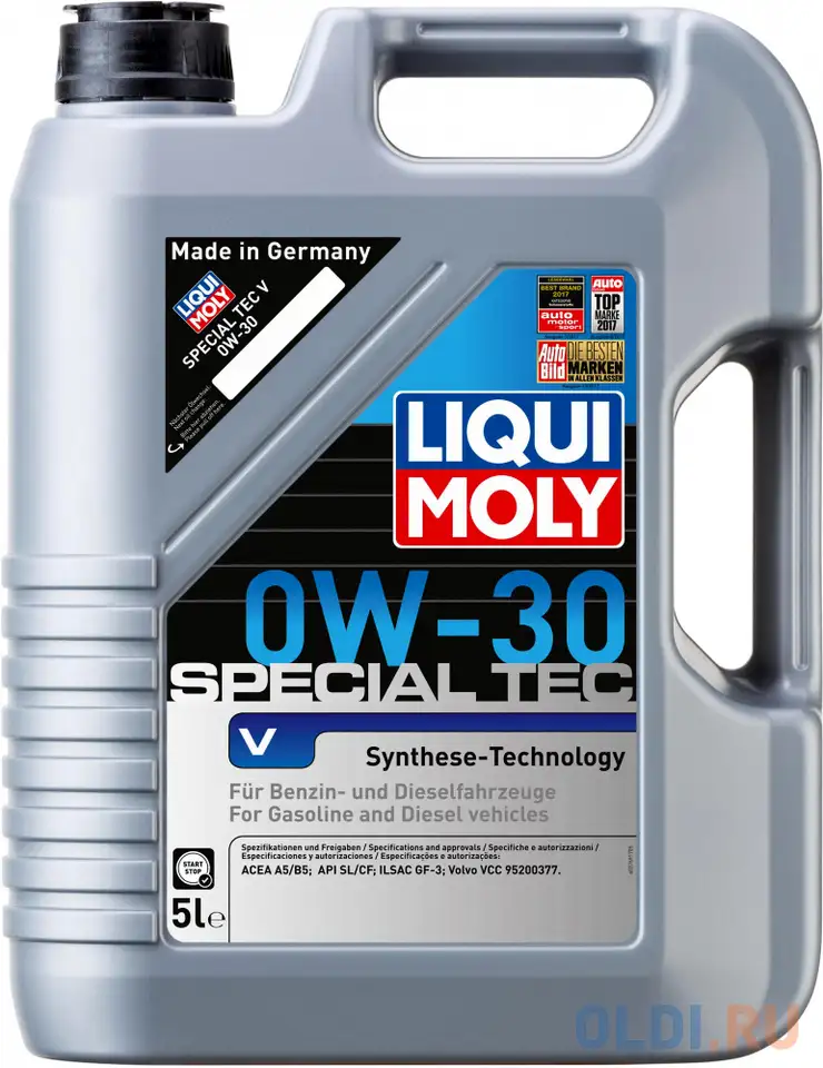 Нс-синтетическое моторное масло liquimoly special tec v 0w30 5 л 2853, фотография 1