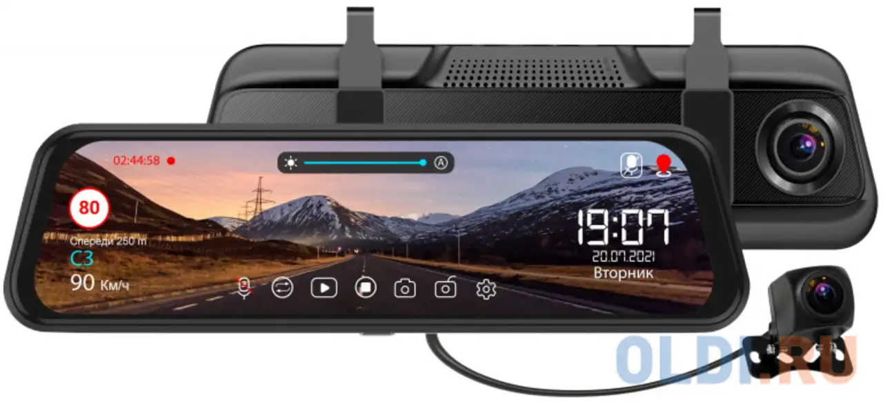 Видеорегистратор trendvision mr-810 gt черный 1080x1920 1080p 140гр. gps mstar 8336n, фотография 1