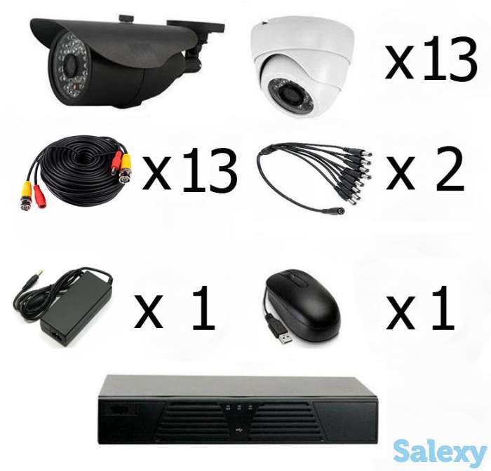 Продам готовый комплект видеонаблюдения на 13 камер (Камеры высокого разрешения AHD 1.3 MP), фотография 1