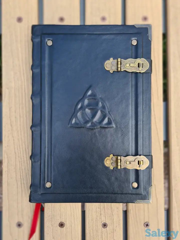 Гримуар из кожи на заказ, кожаная книга желаний, блокнот ручной работы, фотография 4