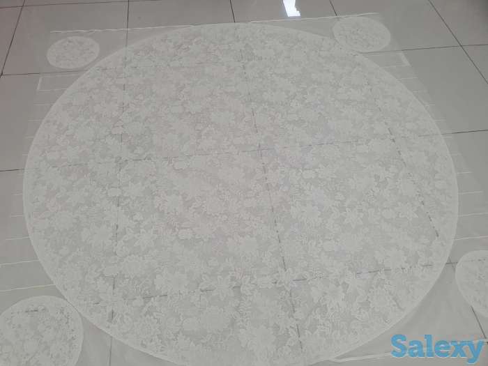 Красивая ажурная скатерть на круглый стол диаметр 178 см Япония, фотография 1