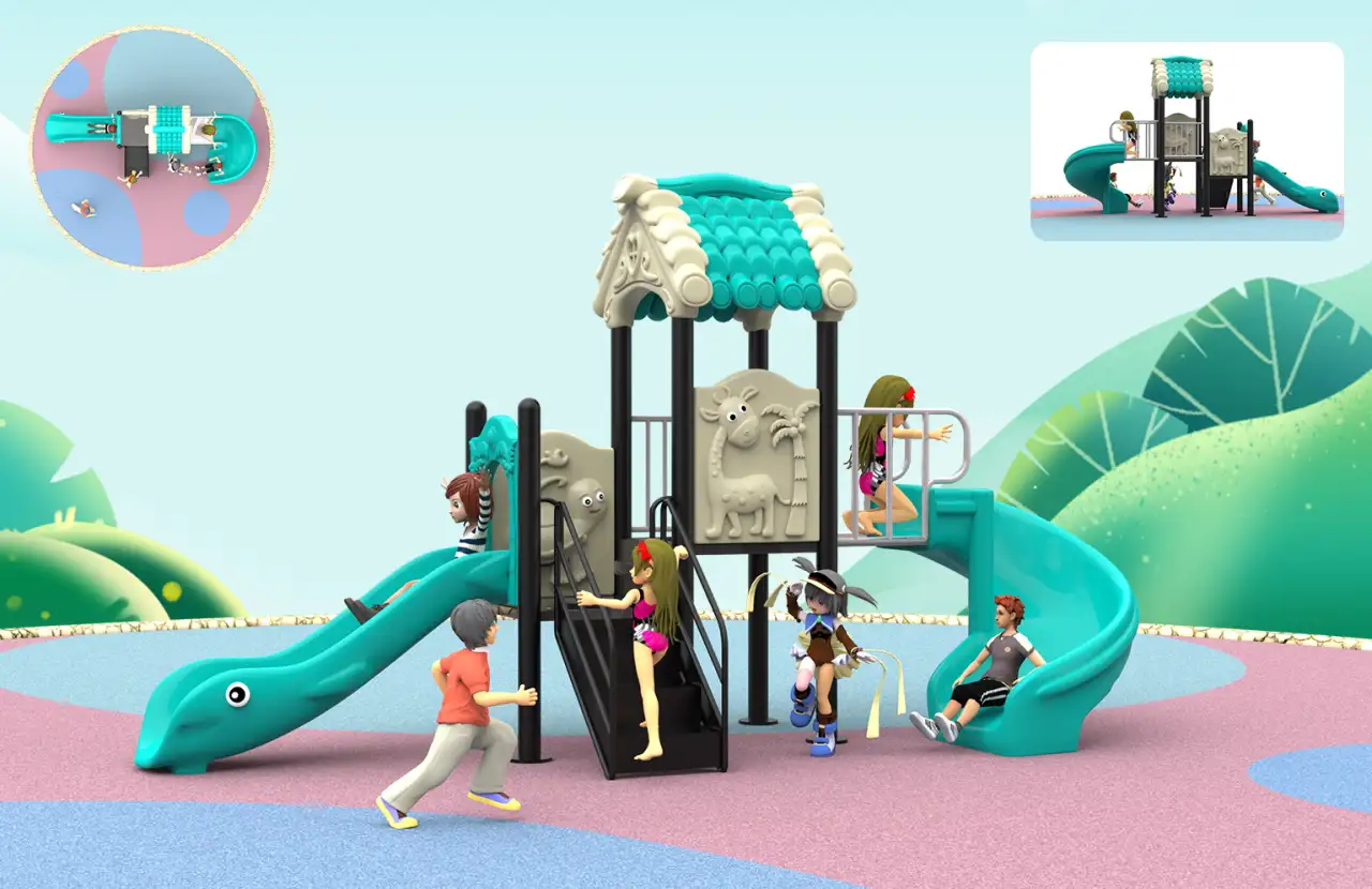 Метало-пластиковые детские игровые  городки, качели, фотография 7