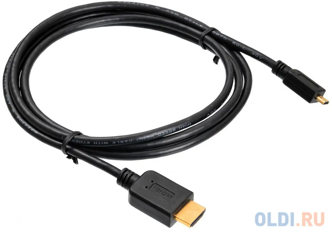 Кабель hdmi - microhdmi 3.0м buro microhdmi-hdmi-3 черный, фотография 1