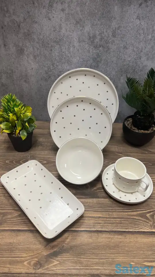 Белый чайно-столовый сервиз со звёздочками Vassila, фотография 5