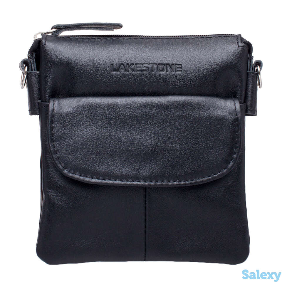 Небольшая кожаная сумка через плечо osborne black, фотография 2